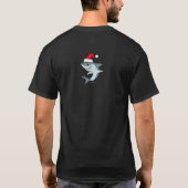 Kerstman Haai Kerst T-Shirt in het Donker (Achterkant)
