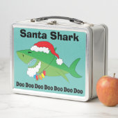 Kerstman haai metalen lunchbox (In situ)