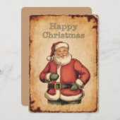 Kerstman Happy Christmas Kaart (Voorkant / Achterkant)