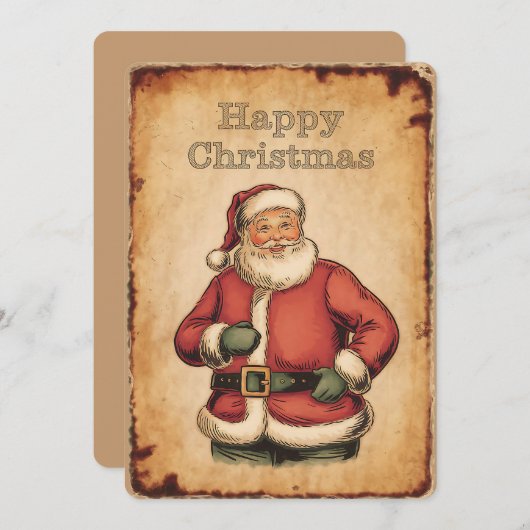 Kerstman Happy Christmas Kaart (Voorkant / Achterkant)