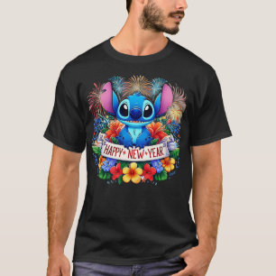 Kerstman Happy New Year Stitch T-shirt