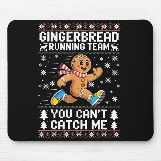 Kerstman Hardloop Team Kerst Run Loper Pret Muismat (Voorkant)