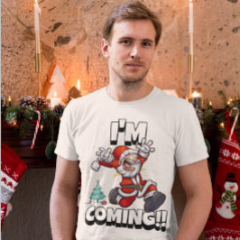 Kerstman Hardlopen Kerst Humor Vakantie Grappig Ke T-shirt