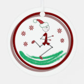 Kerstman Hardloper Kerel Metaal Ornament (Achterkant)