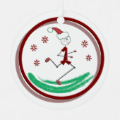 Kerstman Hardloper Kerel Metaal Ornament (Voorkant)