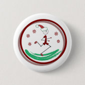 Kerstman Hardloper Man © Ronde Button 5,7 Cm (Voorkant)