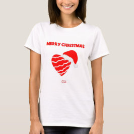 Kerstman Hart Vrouwen Wit Basic T Shirt