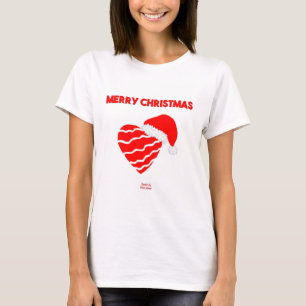 Kerstman Hart Vrouwen Wit Basic T Shirt