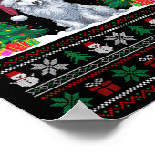 Kerstman Hat Akbash Hond Kerstboom Lights Ugly Sw Poster (Hoek)