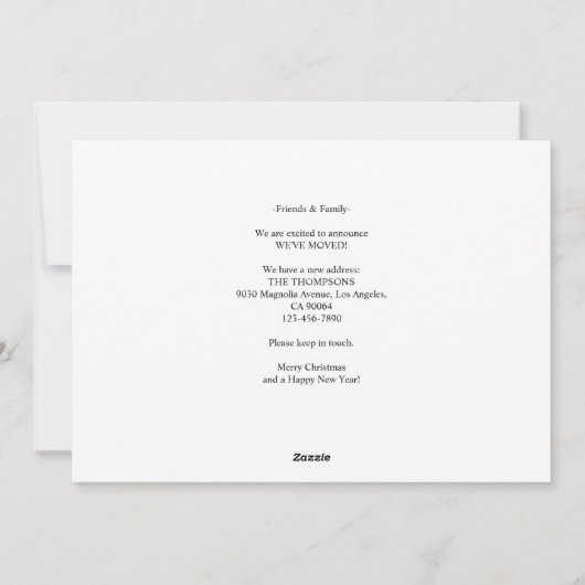 Kerstman heeft een nieuwe halte We zijn verhuisd F Feestdagenkaart (Achterkant)