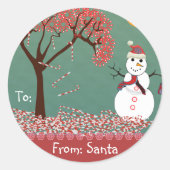Kerstman heeft groen gedemonstreerd, maar je kiest ronde sticker (Voorkant)