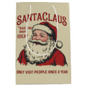 Kerstman heeft het bij het juiste eind Grappige ke Medium Cadeauzakje (Voorkant)