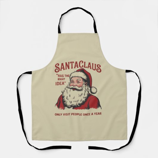 Kerstman heeft het bij het juiste eind Grappige ke Schort (Voorkant)