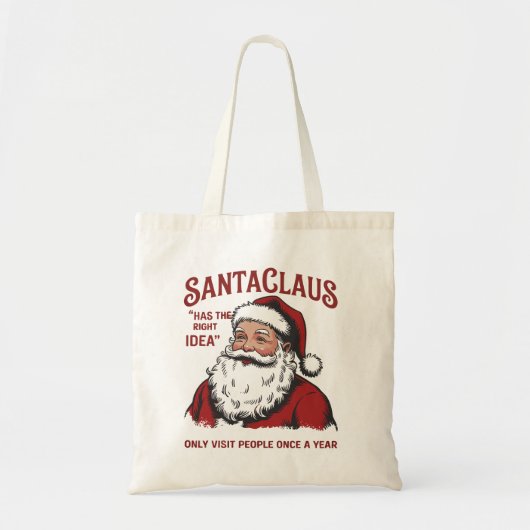 Kerstman heeft het bij het juiste eind Grappige ke Tote Bag (Voorkant)