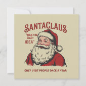 Kerstman Heeft Het Bij Het Rechte Eind Funny Chris Feestdagenkaart (Voorkant)