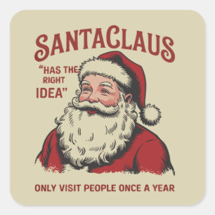 Kerstman heeft het juiste idee Funny Christmas  Vierkante Sticker