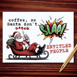 Kerstman heeft koffie nodig voordat hij grappig wo feestdagen kaart