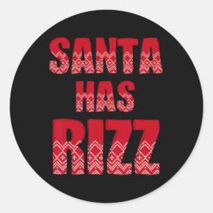 Kerstman Heeft Rizz - Grappige Gen Alpha Slang Ker Ronde Sticker