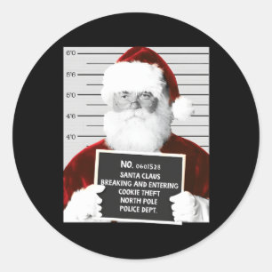 Kerstman heet Kerstman gevangen Ronde Sticker