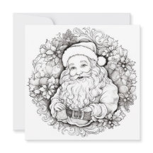 Kerstman Heilige Poinsettia Krans Kerst Kleurplaat