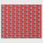 Kerstman Helder Rood Cadeaupapier (Vlak)