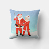 Kerstman helpen mevrouw Claus met haar golf schomm Kussen (Achterkant)