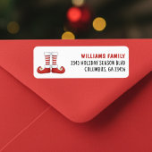 Kerstman Helper Elf Laarzen Kerstvakantie Etiket