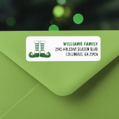 Kerstman Helper Elf Laarzen Kerstvakantie Etiket