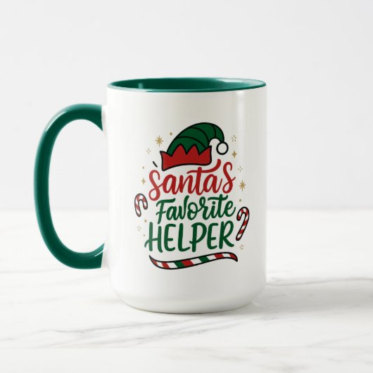 Kerstman Helper Kerst Combinatie Mok (Links)