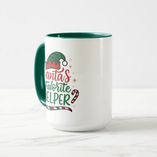 Kerstman Helper Kerst Combinatie Mok (Voorkant links)