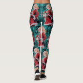 Kerstman Helper Kostuum Vrouwen Leggings (Achterkant)