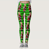 Kerstman Helper Kostuum Vrouwen Leggings (Voorkant)