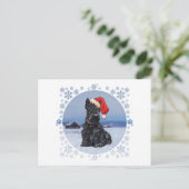 Kerstman Helper Schotse Terrier Feestdagenkaart (Staand voorkant)