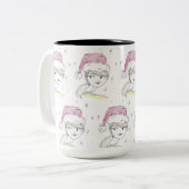 Kerstman helper tweekleurige koffiemok (Voorkant links)