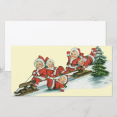 Kerstman helper van vroeger feestdagenkaart (Voorkant / Achterkant)