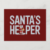 Kerstman Helpt Kerst Briefkaart (Voorkant)