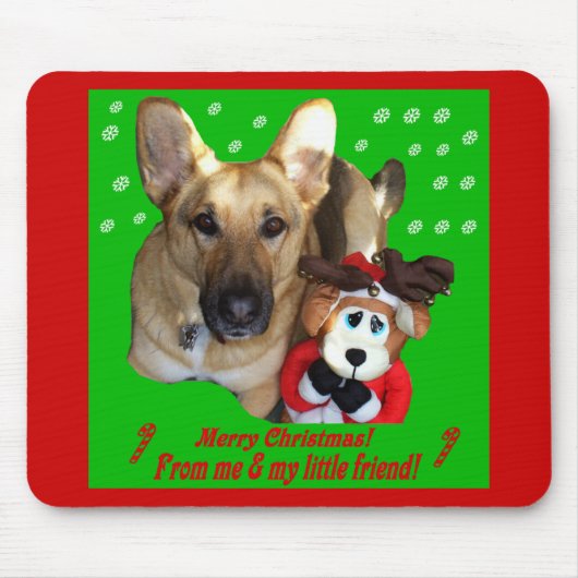 Kerstman: herder en Speelgoed rendier Muismat (Voorkant)