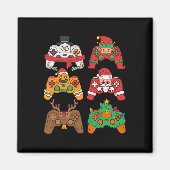 Kerstman herten gaming controllers Jongens kinder Magneet (Voorkant)