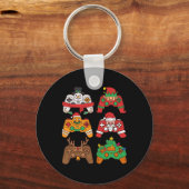 Kerstman herten gaming controllers Jongens kinder Sleutelhanger (Voorkant)