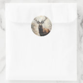 Kerstman herten ronde sticker (Tas)