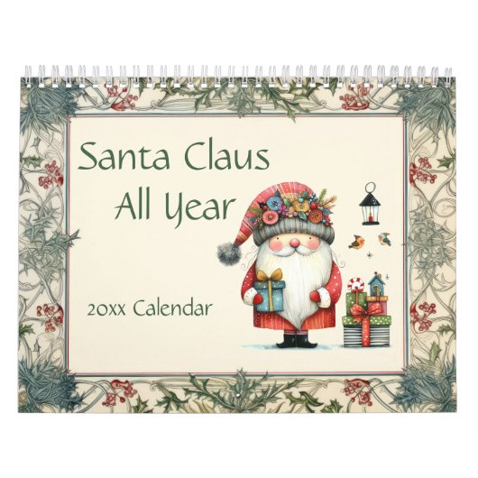 Kerstman het hele jaar door kalender (Hoes)