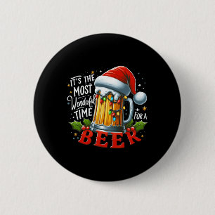 Kerstman Het is het meest wonderbaarlijke tijdstip Ronde Button 5,7 Cm