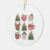 Kerstman, Hete Cacao Kerstboom Keramisch Ornament (Links)