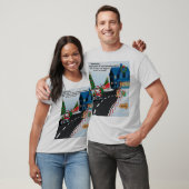 Kerstman hield mijn motorcadeau grappige kerst t-shirt (Unisex)