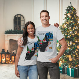 Kerstman hield mijn motorcadeau grappige kerst t-shirt