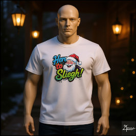 Kerstman Hier om te Sleigh Pop Art T-shirt