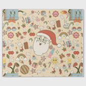  Kerstman Hippie Groovy Christmas Cadeaupapier (Vlak)