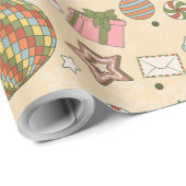  Kerstman Hippie Groovy Christmas Cadeaupapier (Rol Hoek)