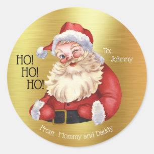 kerstman - Ho Ho Ho! Gepersonaliseerde cadeaus Ronde Sticker