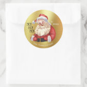  kerstman - Ho Ho Ho! Gepersonaliseerde cadeaus Ronde Sticker (Tas)